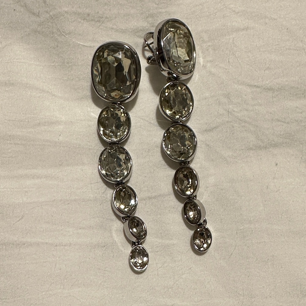 Zara Silver Crystal Drop Earrings -Barbie Collection